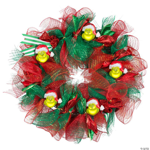 22" EmoteGlow™ Dr. Seuss™ The Grinch Musical Wreath Lighted Christmas Decoration