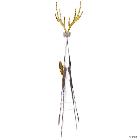 51" Reindeer Family Acrylic Iridescent Sculpture with Built-In LED Lights Christmas Outdoor Yard Decorations