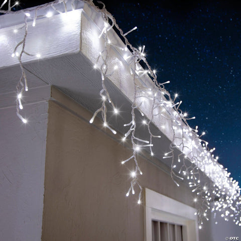 <html>10 Ft. Lightshow<sup>®</sup> Strands of Magic™ Tangle-Free Cool White LED Light Icicle String Christmas Outdoor Yard Decoration</html>