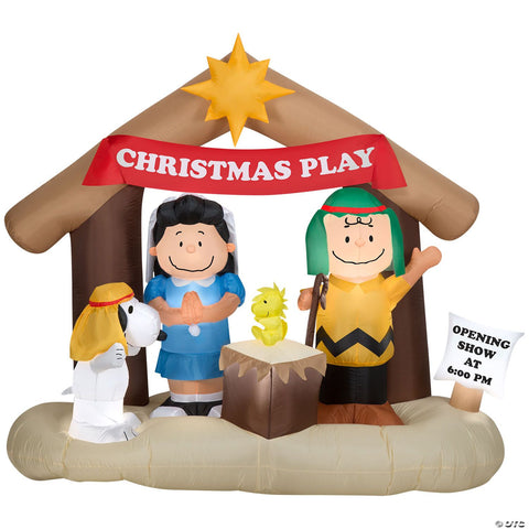 5 Ft. 8" Airblown® Inflatable Peanuts® Christmas Nativity Scene Outdoor Yard Decoration