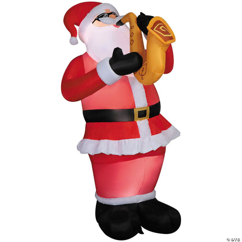 6 Ft. Airblown® Inflatable Animated Santa with Saxophone Christmas Outdoor Yard Decoration