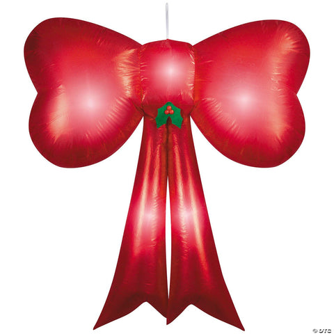 54" Airblown® Inflatable Hanging Red Sequin Christmas Bow Outdoor Decoration