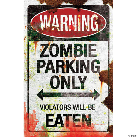 Zombie Parking Metal Sign