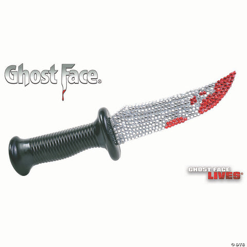 <html>11 1/2” Ghost Face<sup>®</sup> Bling Knife with Rhinestone Costume Accessory</html>