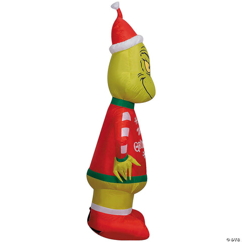 <html>4 Ft. Airblown<sup>®</sup> Blowup Inflatable Grinch with Merry Grinchmas Ugly Sweater & Built-In Lights Christmas Outdoor Yard Decoration</html> | Horror-Shop.com