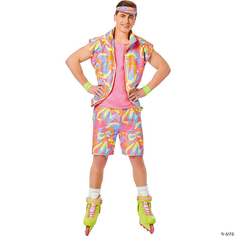 Adults Barbie® Movie Pink & Yellow Skating Ken® Costume -  42-44
