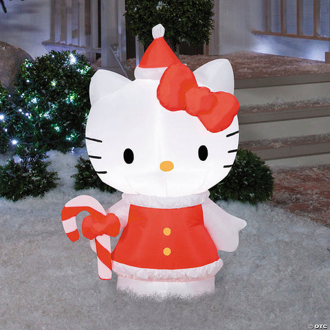 <html>42" Airblown<sup>®</sup> Blowup Inflatable Hello Kitty<sup>®</sup> in Holiday Dress with Built-In Lights Christmas Outdoor Yard Decoration</html> | Horror-Shop.com