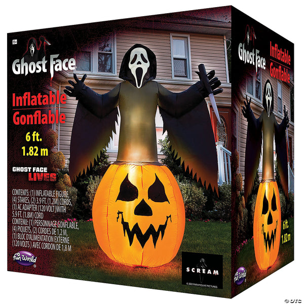 6' Scream Pumpkin Inflatable - AU Adapter