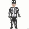 Toddler Black & White Polyester Skeleton Jumpsuit Costume - Small 