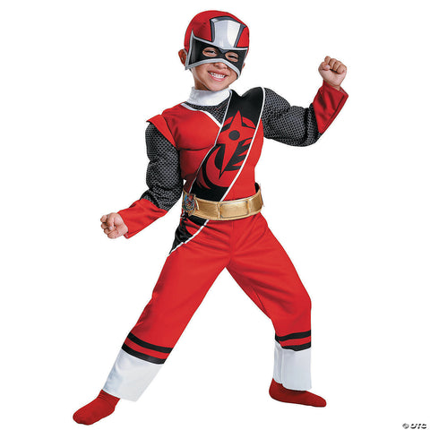 Boy's Red Ranger Muscle Costume - Ninja Steel