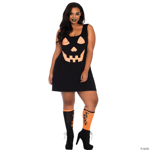 Women's Plus Size Pumpkin Jersey Dress
