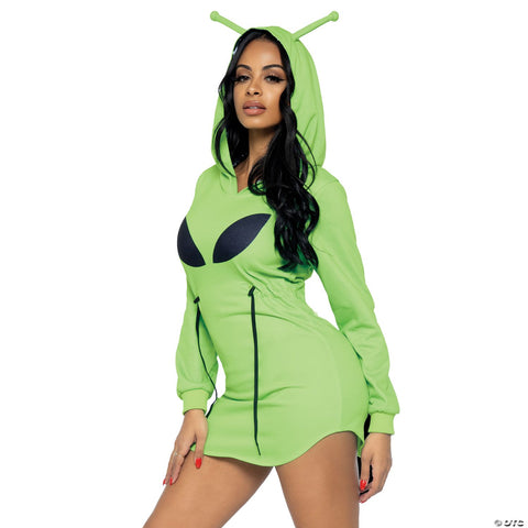 Adult Green Alien Hoodie Dress