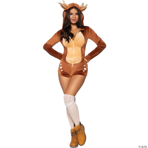 Women’s Comfy Fawn Romper Costume - Large