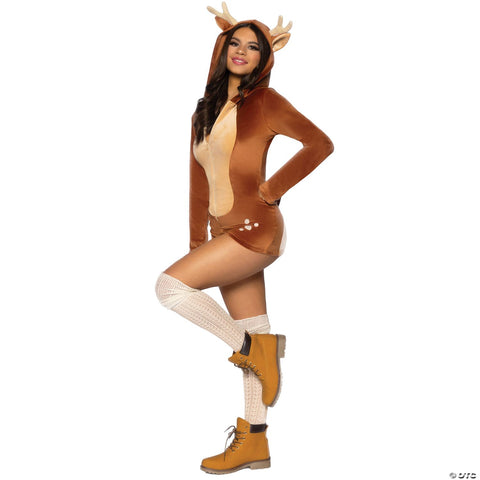 Women’s Comfy Fawn Romper Costume - Large