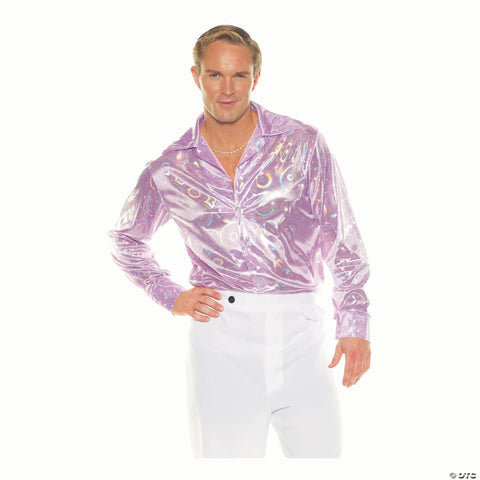 Men's Disco Shirt - Purple Circles