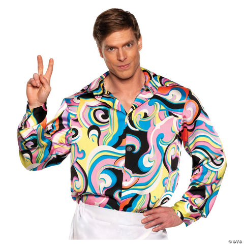 Men's 60s Multicolor Costume Shirt - Standard