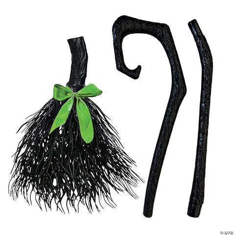 Witch Broom Black Costume Accessory