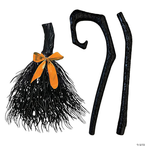 Witch Broom Black Costume Accessory