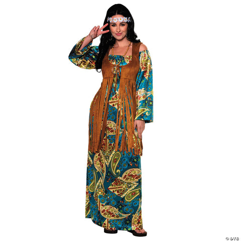 Women's Bohemian Hippie Dress Costume -  12-14