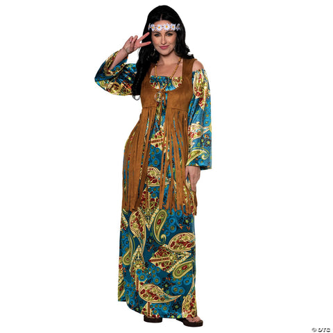 Women's Bohemian Hippie Dress Costume -  12-14