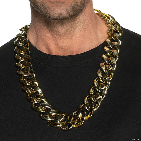 Adults Oversized Chunky Gold Chain Necklace Costume Accessory