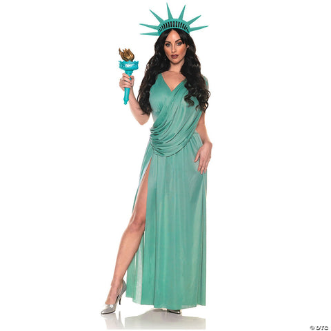 Adults Liberty Dress Costume with Crown - Small