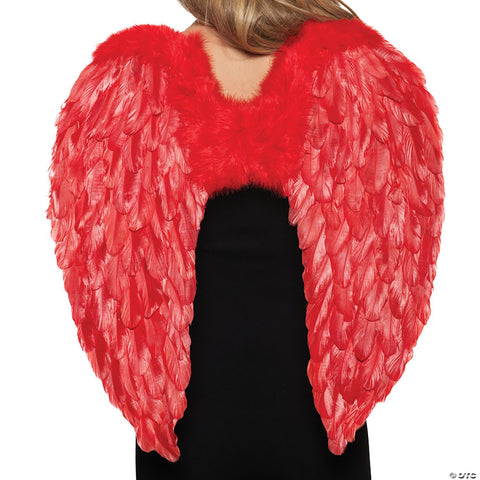 Adults Red Fluffy Feather Angel Wings Costume Accessory