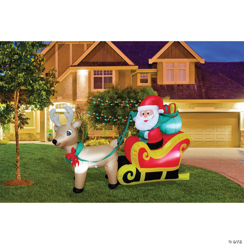6' Santa On Sleigh Inflatable | Horror-Shop.com