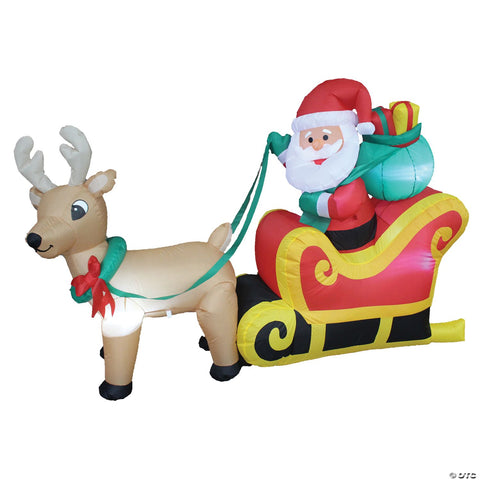 6' Santa On Sleigh Inflatable | Horror-Shop.com