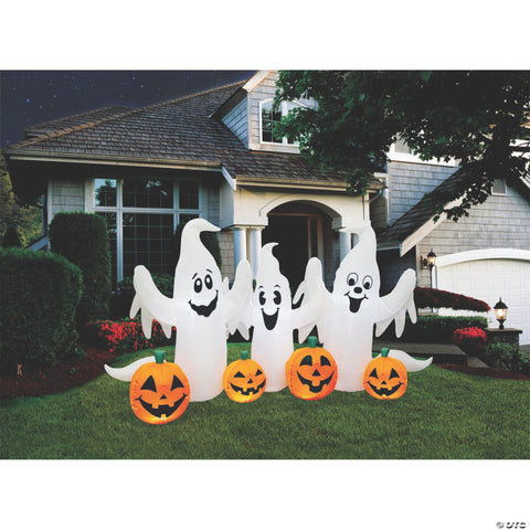 Ghosts with Pumpkins 8' Wide Inflatable