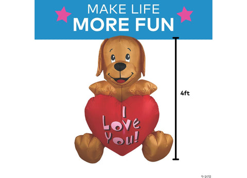 4' I Luv U Puppy Inflatable