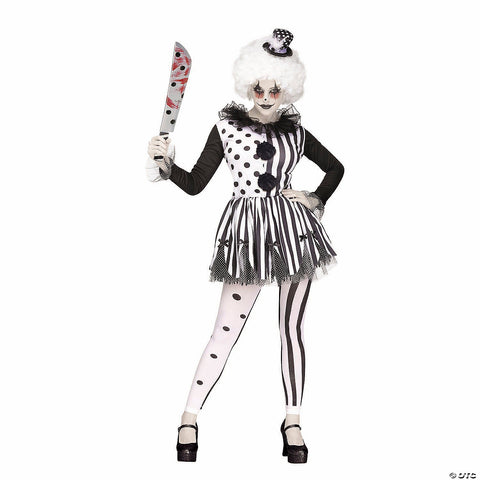 Women’s Black & White Killer Clown Costume - Medium-Large 10-14 | Horror-Shop.com