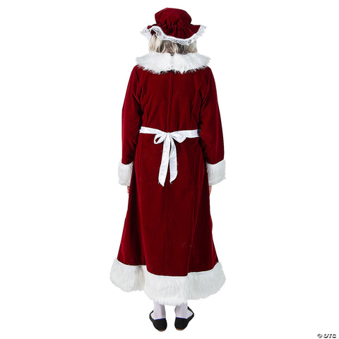 Women’s Burgundy Velvet Mrs. Claus Dress Costume - Large | Horror-Shop.com