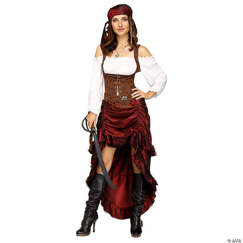 Women’s Multicolor Pirate Queen Costume - Medium-Large 10-14 | Horror-Shop.com