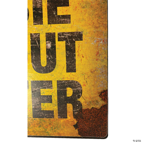 17" Zombie Fallout Shelter Metal Sign | Horror-Shop.com