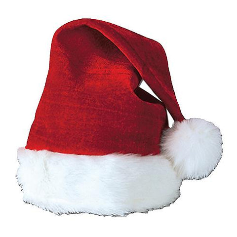 Velvet Santa Hat with Plush Trim