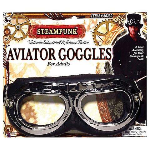 Steampunk Aviator Goggles-Black