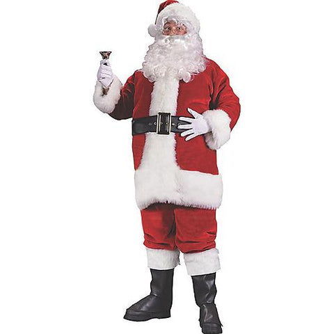 Men's Plus Size Premium Plush Red Santa Suit
