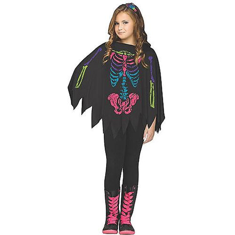 Child's Rainbow Skeleton Poncho