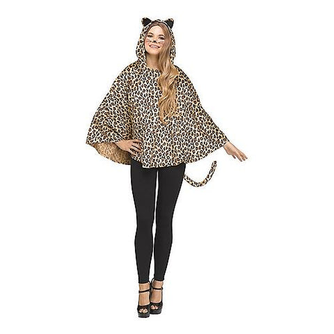 Women's Leopard Hooded Poncho