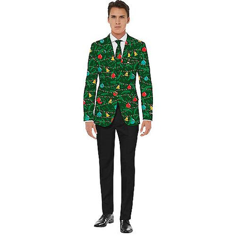 Men's Green Christmas Jacket & Tie
