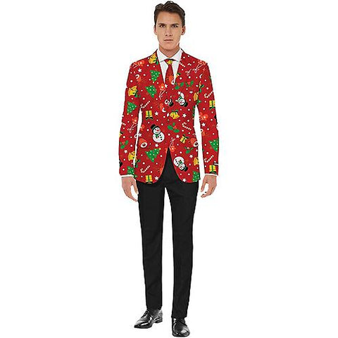 Men's Red Icon Christmas Jacket & Tie