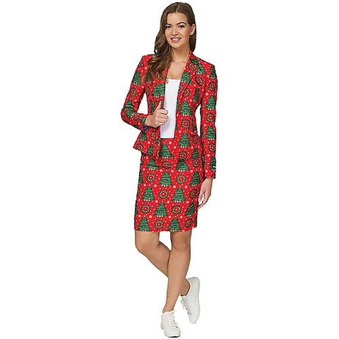 Women's Red Christmas Tree Suit