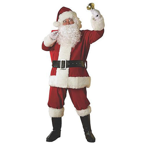 Men's Regal Plush Santa Suit with Beard & Wig