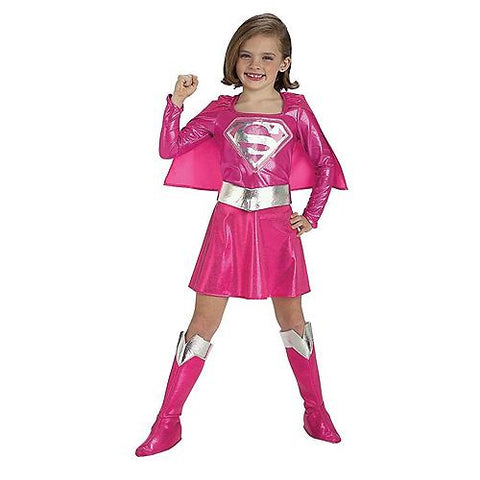 Girl's Deluxe Pink Supergirl Costume | Horror-Shop.com