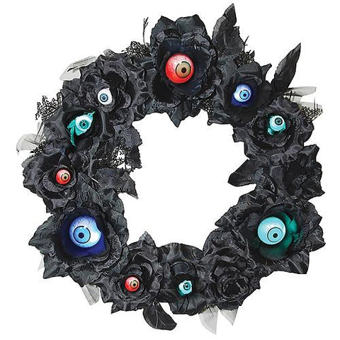 15" Black Wreath with Eyeballs