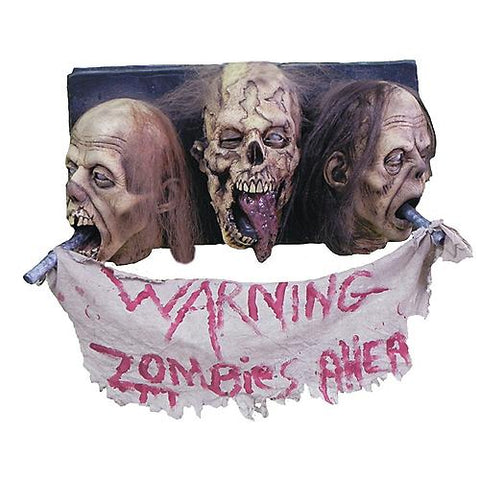 3-Head Zombie Wall Plaque