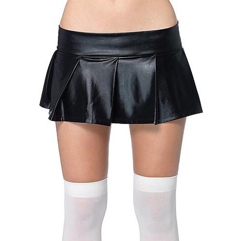 Pleated Wet-Look Skirt | Horror-Shop.com