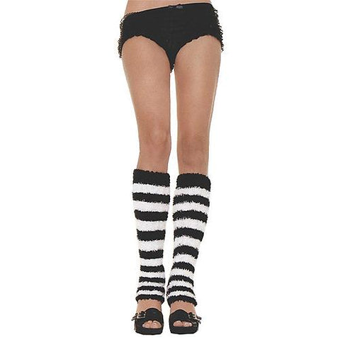 Fuzzy Striped Leg Warmers