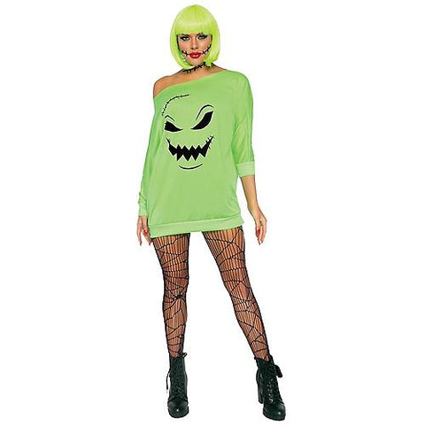 Adult Green Spooky Jersey Dress | Horror-Shop.com